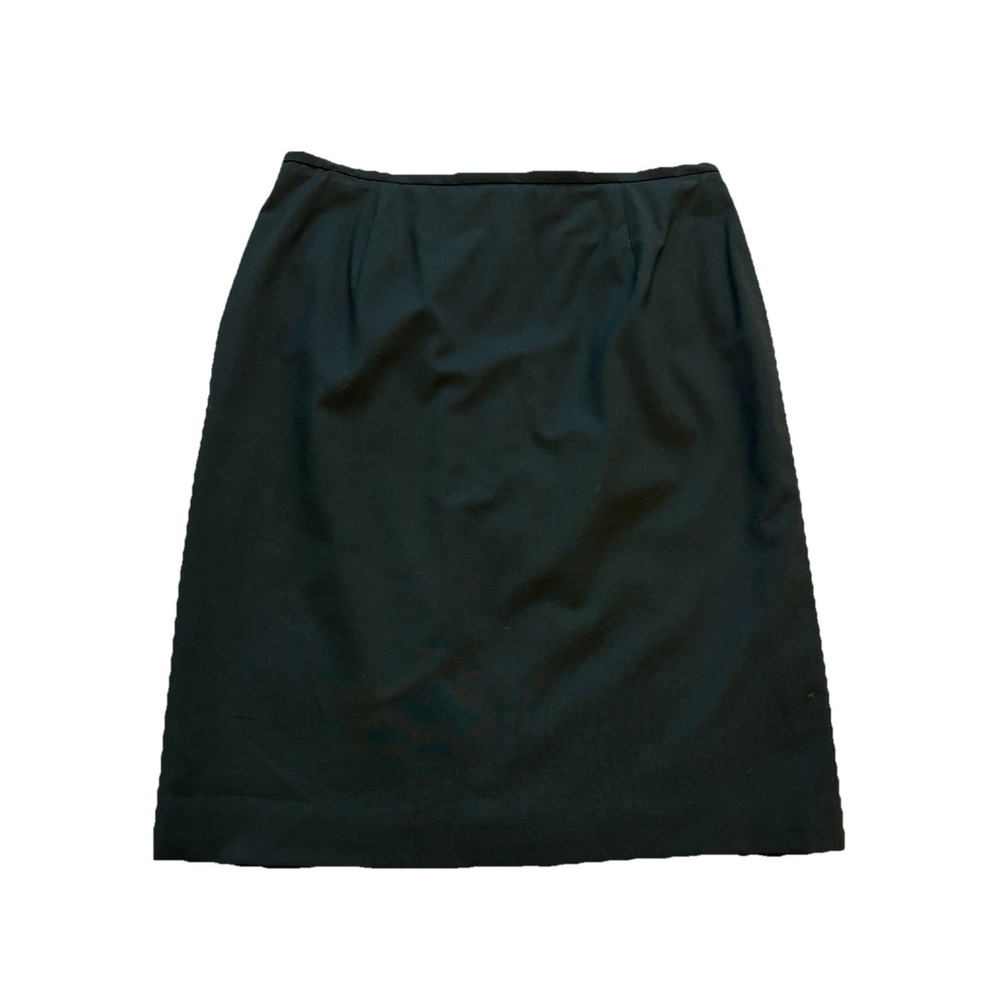 Vintage Talbots Pencil Skirt Size 12 Petite Green Wool Blend Lined Career Office